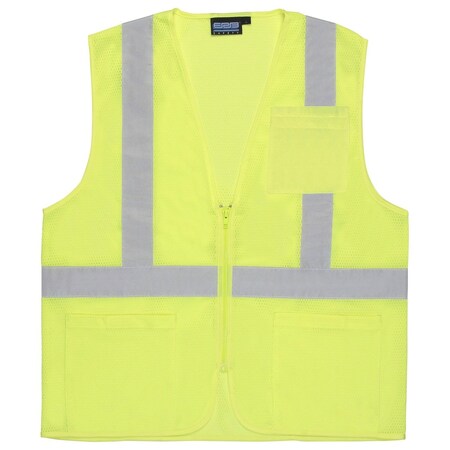 Erb Safety Hi-Vis Safety Vest S Class 2 , Zipper 61646